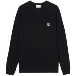 Maison Kitsune Grey Fox Head Patch Classic Sweatshirt - Black
