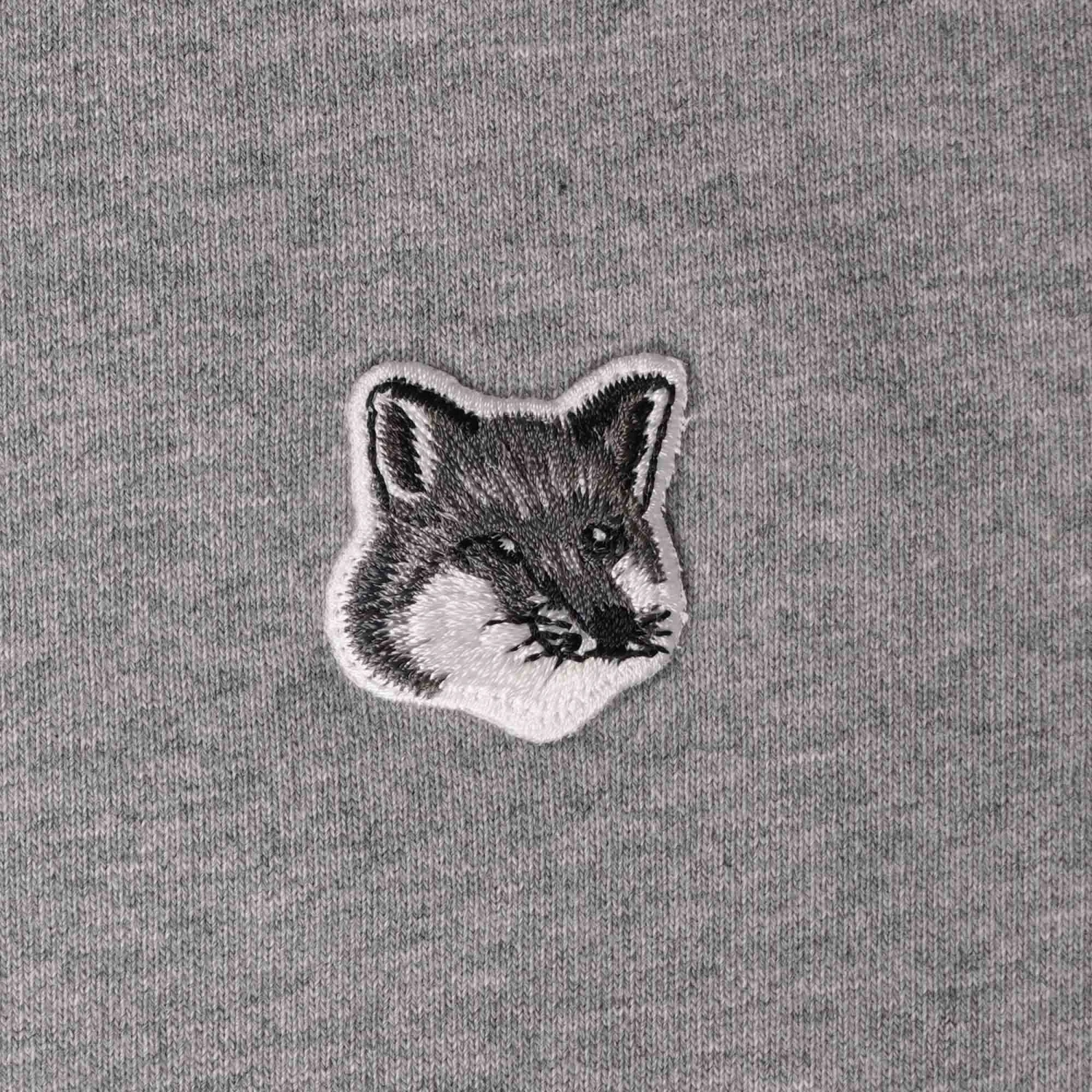 Maison Kitsune Grey Fox Head Patch Classic Sweatshirt - Grey Melange 3 Maison Kitsune Grey Fox Head Patch Classic Sweatshirt - Grey Melange - Image 3
