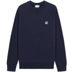 Maison Kitsune Grey Fox Head Patch Classic Sweatshirt - Navy