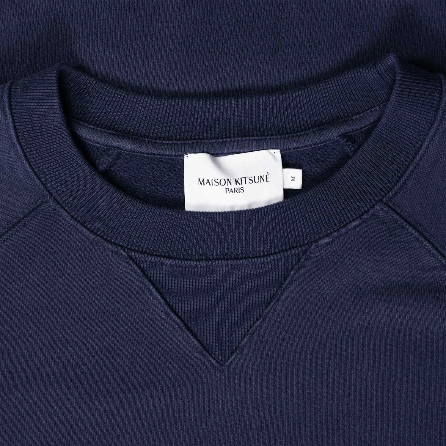 Maison Kitsune Grey Fox Head Patch Classic Sweatshirt - Navy 2 Maison Kitsune Grey Fox Head Patch Classic Sweatshirt - Navy - Image 2