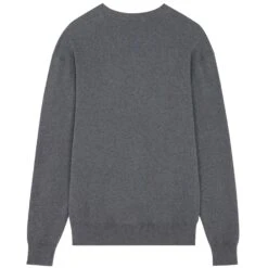 Maison Kitsune Mini Fox Head Intarsia Comfort Jumper - Dark Grey -Stuarts Fashion Store maison kitsune mini fox head intarsia comfort jumper dark grey p57734 839180 image