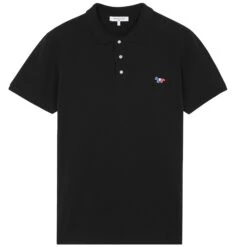Maison Kitsune Tricolour Patch Classic Polo Shirt - Black