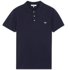 Maison Kitsune Tricolour Patch Classic Polo Shirt - Navy