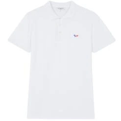 Maison Kitsune Tricolour Patch Classic Polo Shirt - White
