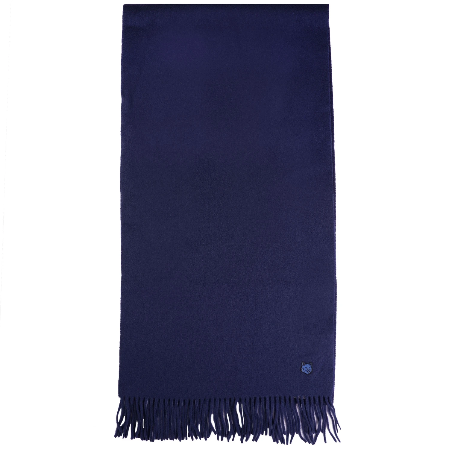 Maison Kitsune Virgin Wool Logo Scarf - Ink Blue 1 Maison Kitsune Virgin Wool Logo Scarf - Ink Blue