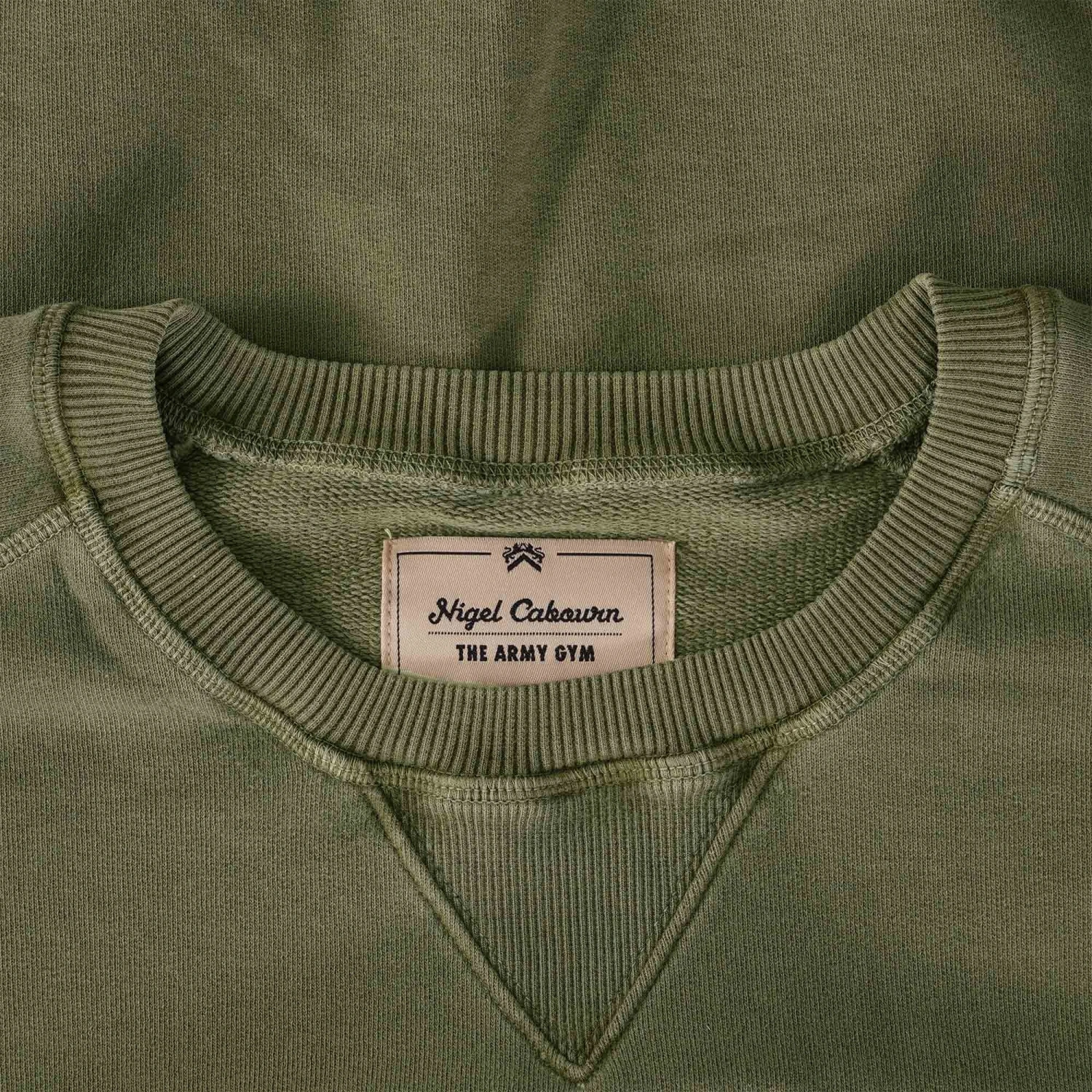 Nigel Cabourn Embroidered Arrow Crew - Green 2 Nigel Cabourn Embroidered Arrow Crew - Green - Image 2