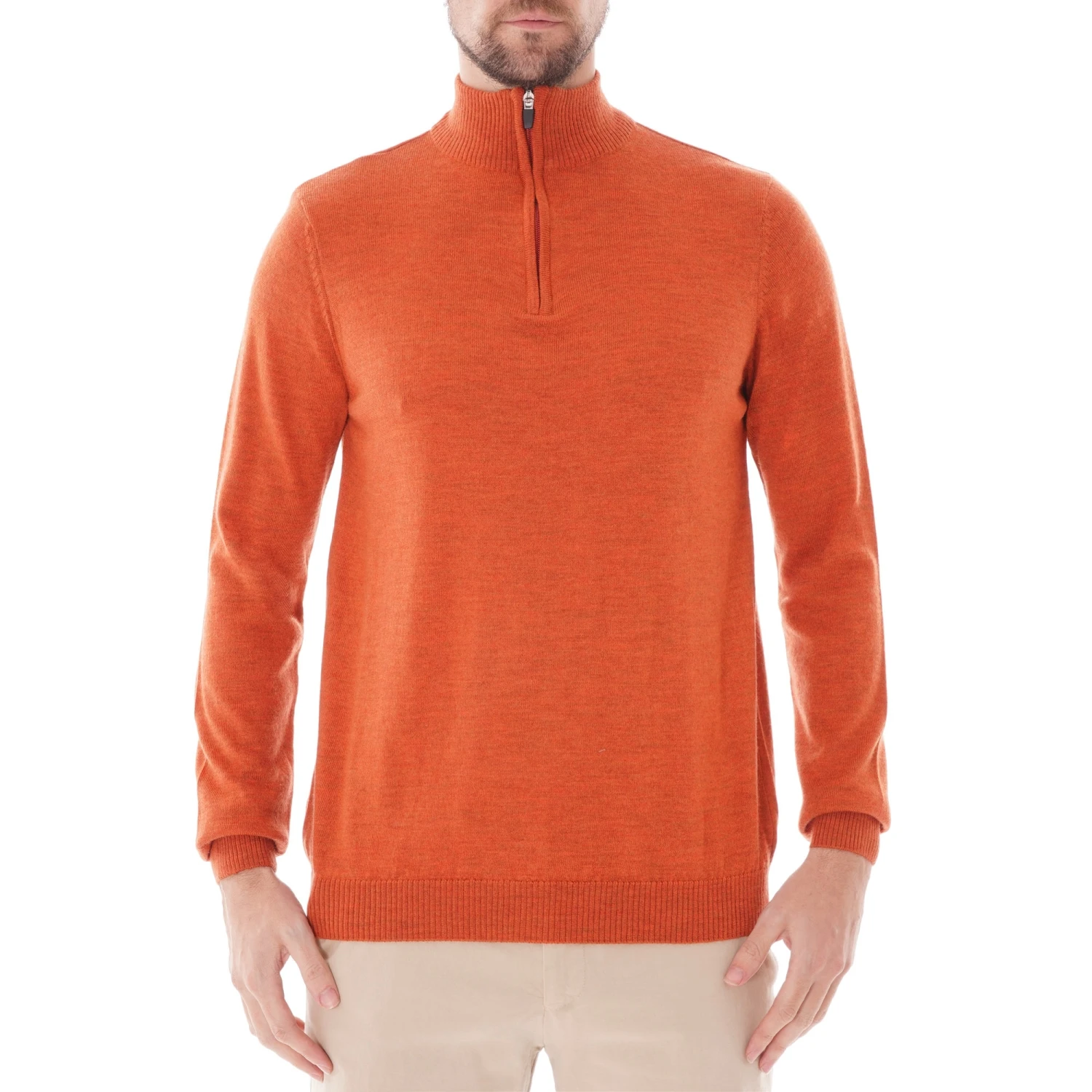 None Of The Above Knitted Half Zip - Orange 1 None Of The Above Knitted Half Zip - Orange