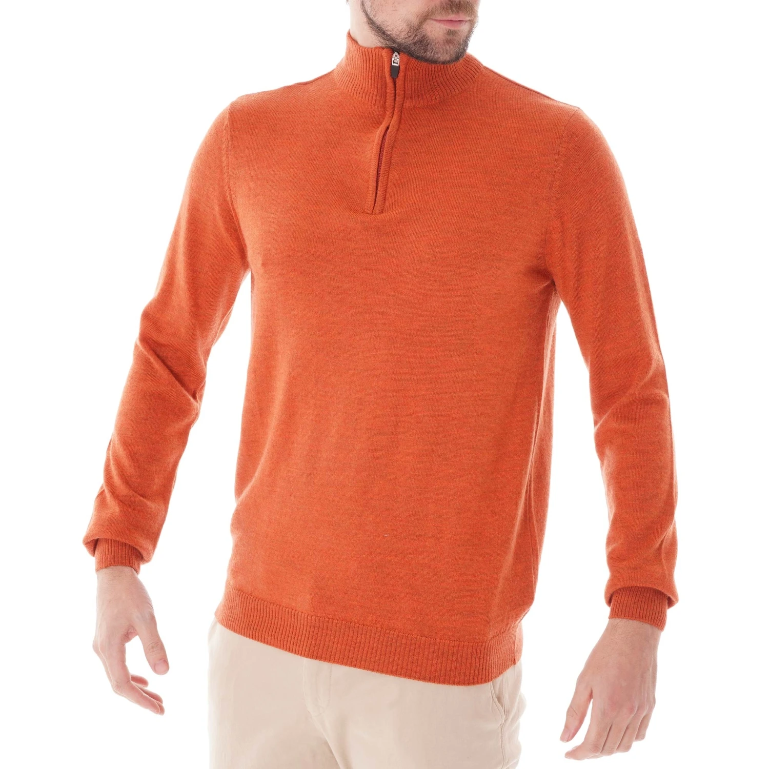 None Of The Above Knitted Half Zip - Orange 4 None Of The Above Knitted Half Zip - Orange - Image 4