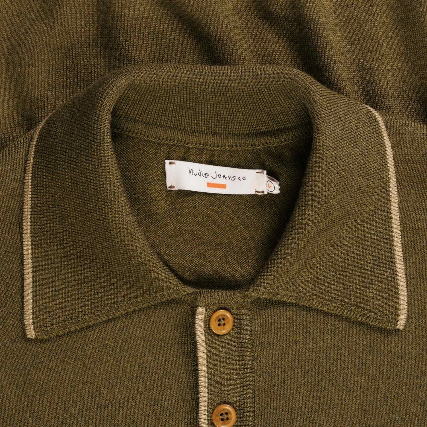 Nudie Jeans Frippe Polo Club Shirt - Olive 2 Nudie Jeans Frippe Polo Club Shirt - Olive - Image 2