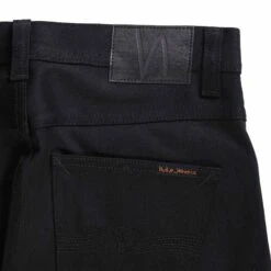 Nudie Jeans Lean Dean Dry Selvage Jeans - Black -Stuarts Fashion Store nudie jeans lean dean dry selvage jeans black p59394 874431 image