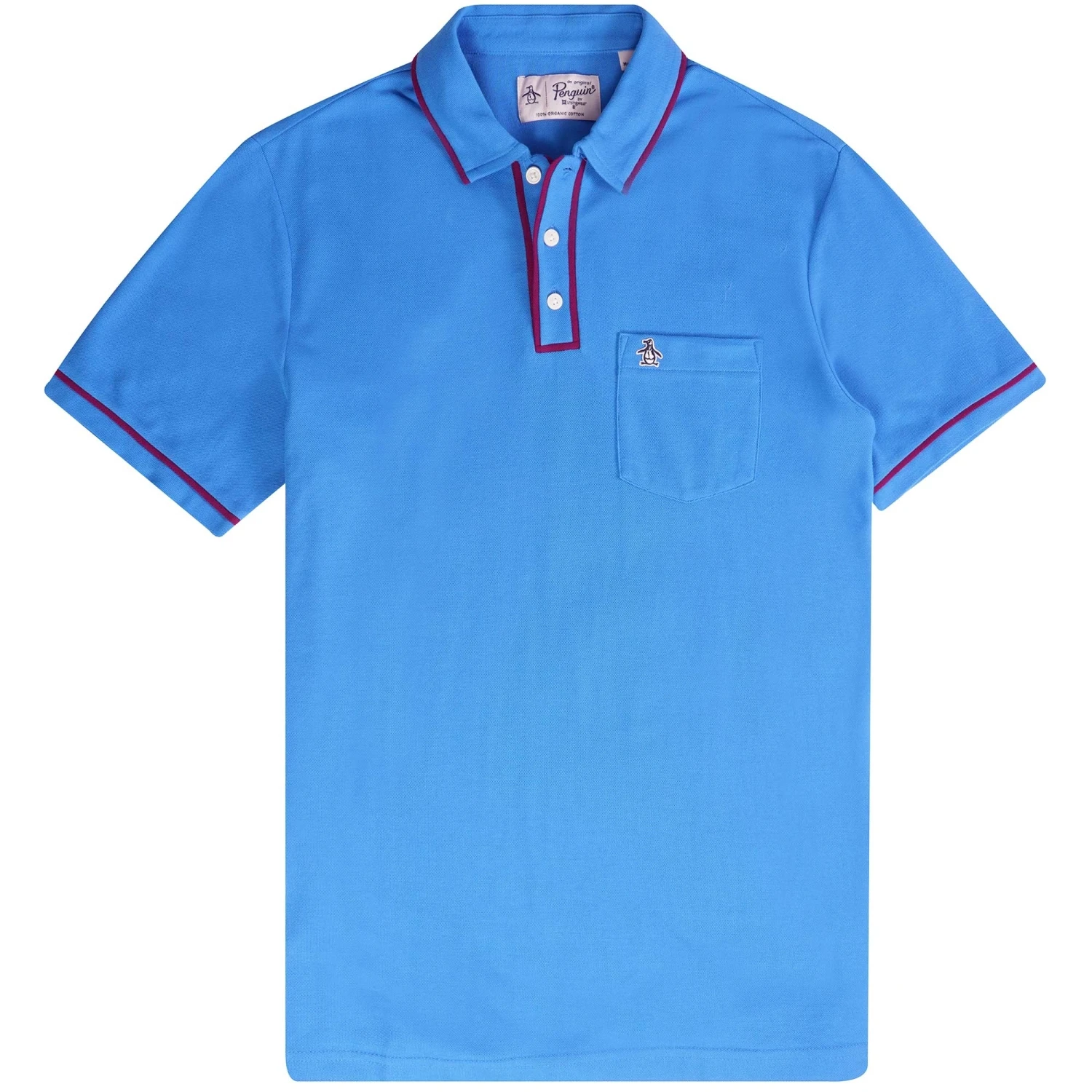 Original Penguin Earl Organic Cotton Polo Shirt - French Blue 1 Original Penguin Earl Organic Cotton Polo Shirt - French Blue