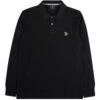 Paul Smith Long-Sleeve Zebra Logo Polo Shirt - Black