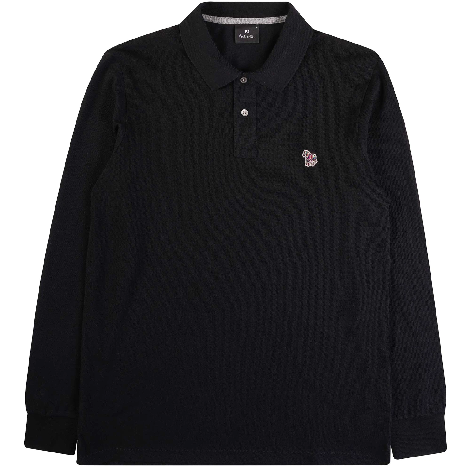 Paul Smith Long-Sleeve Zebra Logo Polo Shirt - Black 1 Paul Smith Long-Sleeve Zebra Logo Polo Shirt - Black