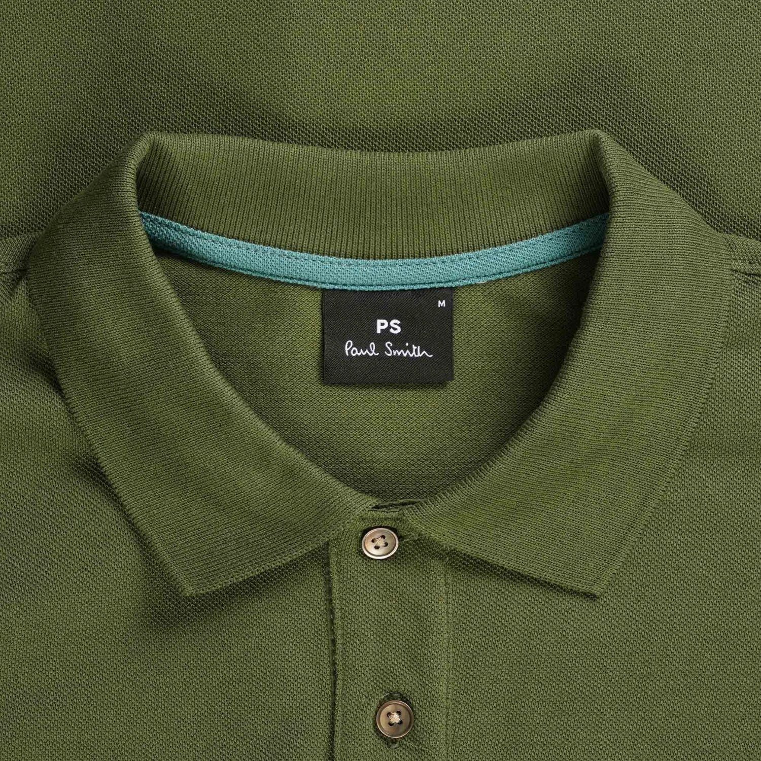 Paul Smith Long-Sleeve Zebra Logo Polo Shirt - Military Green 2 Paul Smith Long-Sleeve Zebra Logo Polo Shirt - Military Green - Image 2