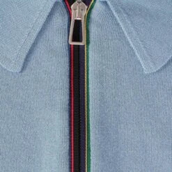 Paul Smith Short Sleeve Zipped Polo Shirt - Light Blue 6 Paul Smith Short Sleeve Zipped Polo Shirt - Light Blue -Stuarts Fashion Store paul smith short sleeve zipped polo shirt light blue p57300 828628 image