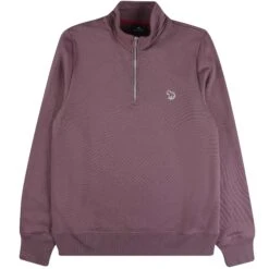 Paul Smith Zebra Logo Zip-Neck Sweatshirt - Light Purple