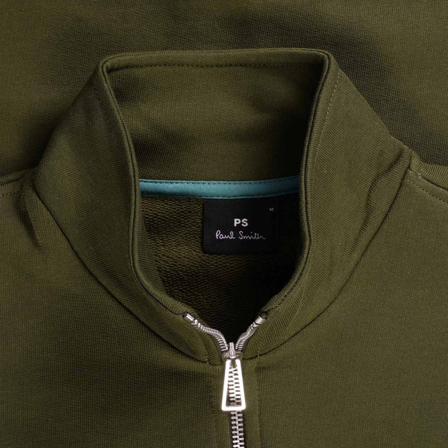 Paul Smith Zebra Logo Zip-Neck Sweatshirt - Military Green 2 Paul Smith Zebra Logo Zip-Neck Sweatshirt - Military Green - Image 2