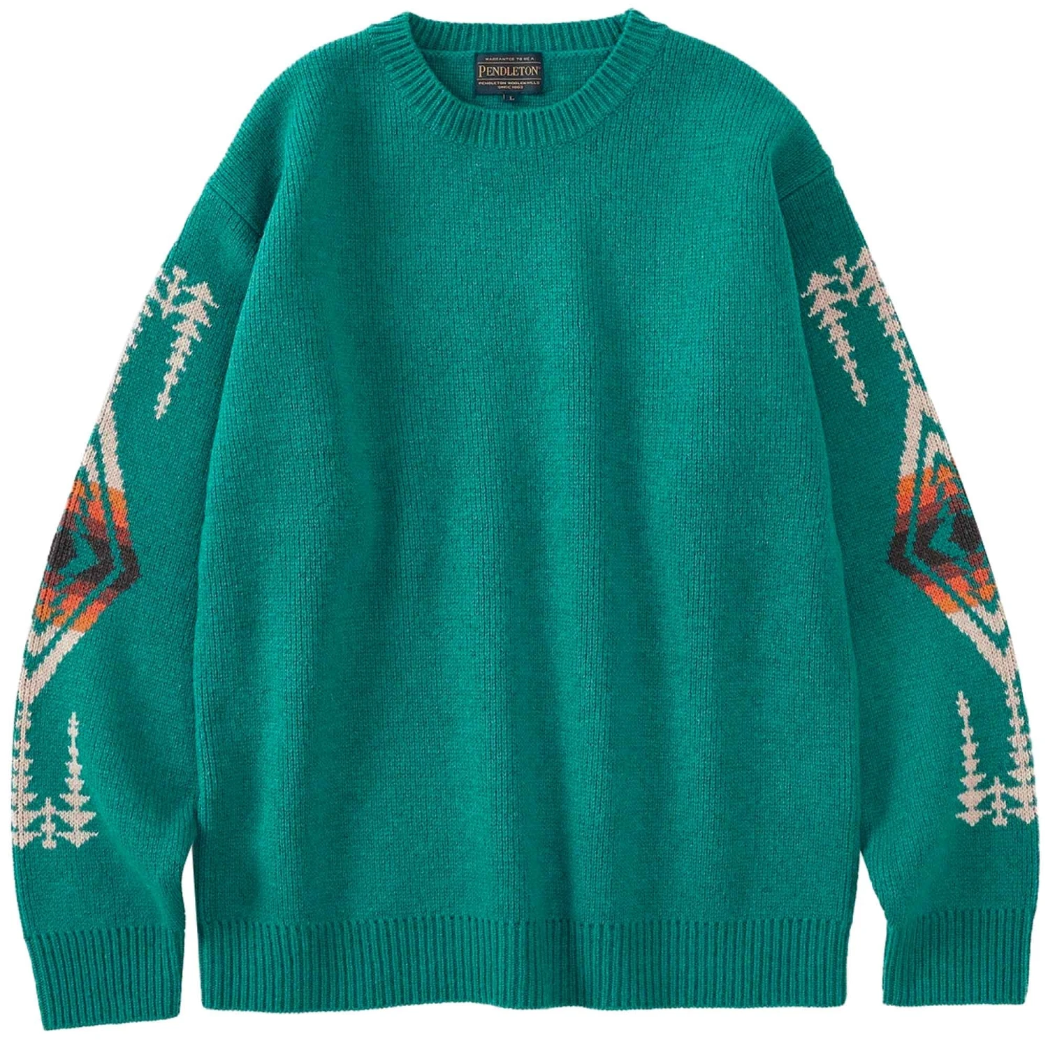 Pendleton Woolen Mills Crewneck Wool Pullover - Turquoise Harding 1 Pendleton Woolen Mills Crewneck Wool Pullover - Turquoise Harding