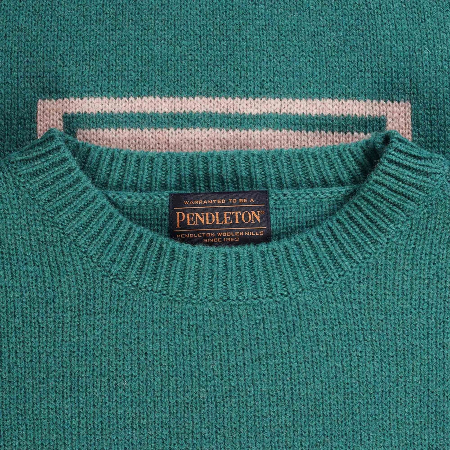 Pendleton Woolen Mills Crewneck Wool Pullover - Turquoise Harding 2 Pendleton Woolen Mills Crewneck Wool Pullover - Turquoise Harding - Image 2