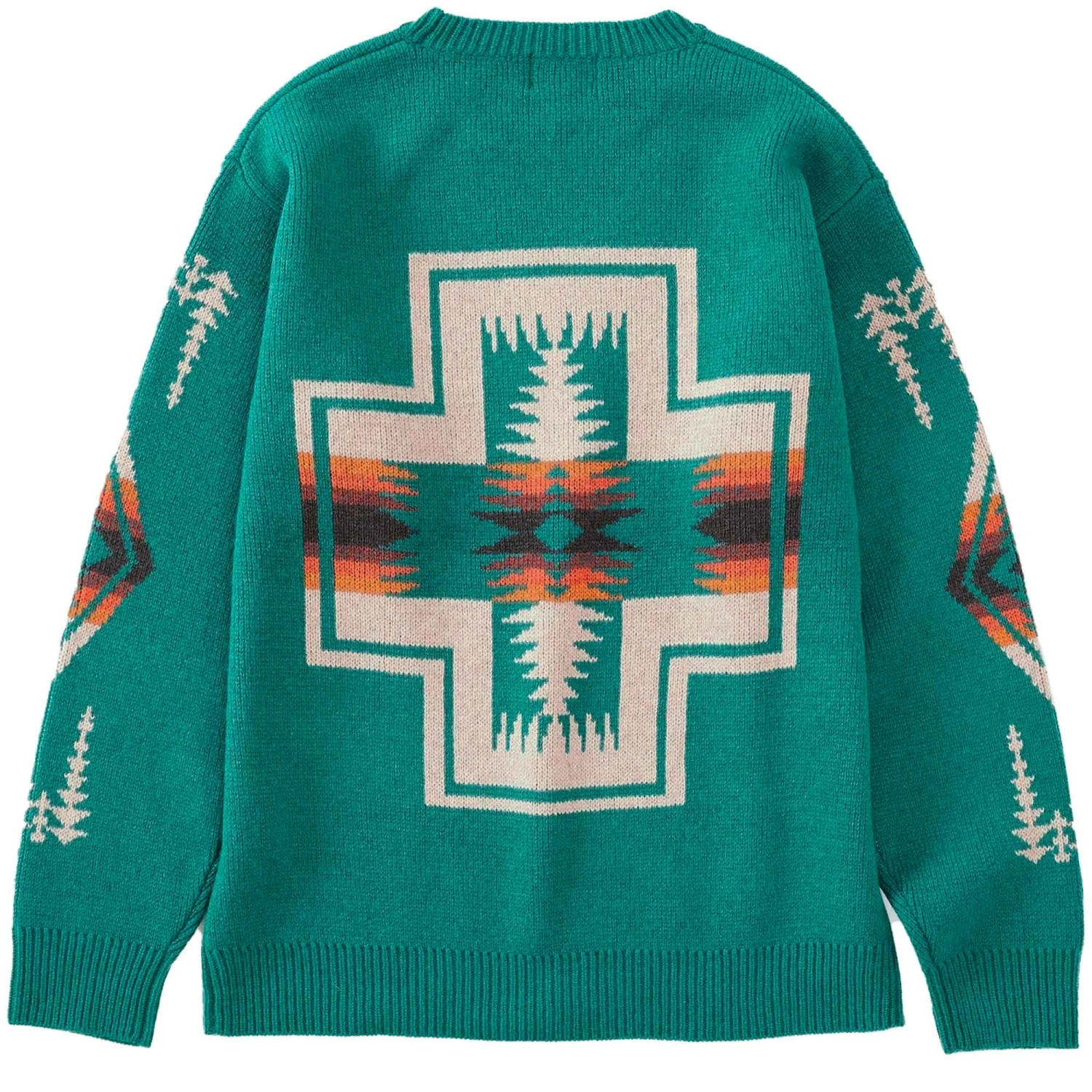 Pendleton Woolen Mills Crewneck Wool Pullover - Turquoise Harding 6 Pendleton Woolen Mills Crewneck Wool Pullover - Turquoise Harding - Image 6