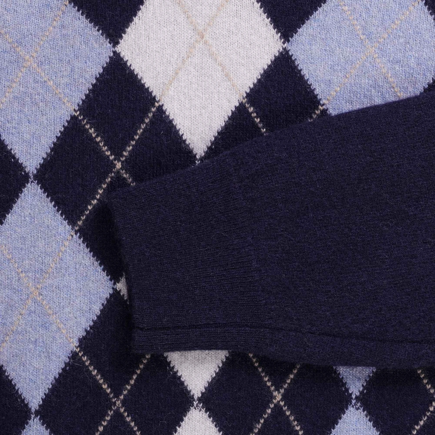 Pringle Of Scotland V Neck Argyle Jumper - Navy 3 Pringle Of Scotland V Neck Argyle Jumper - Navy - Image 3