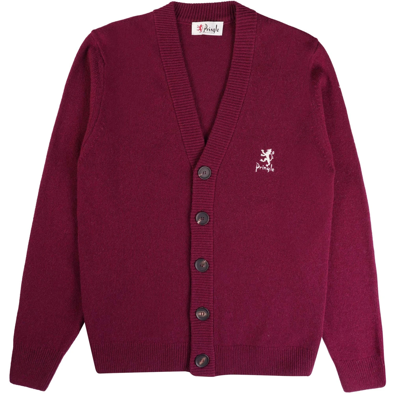 Pringle Of Scotland V Neck Cardigan - Claret 1 Pringle Of Scotland V Neck Cardigan - Claret