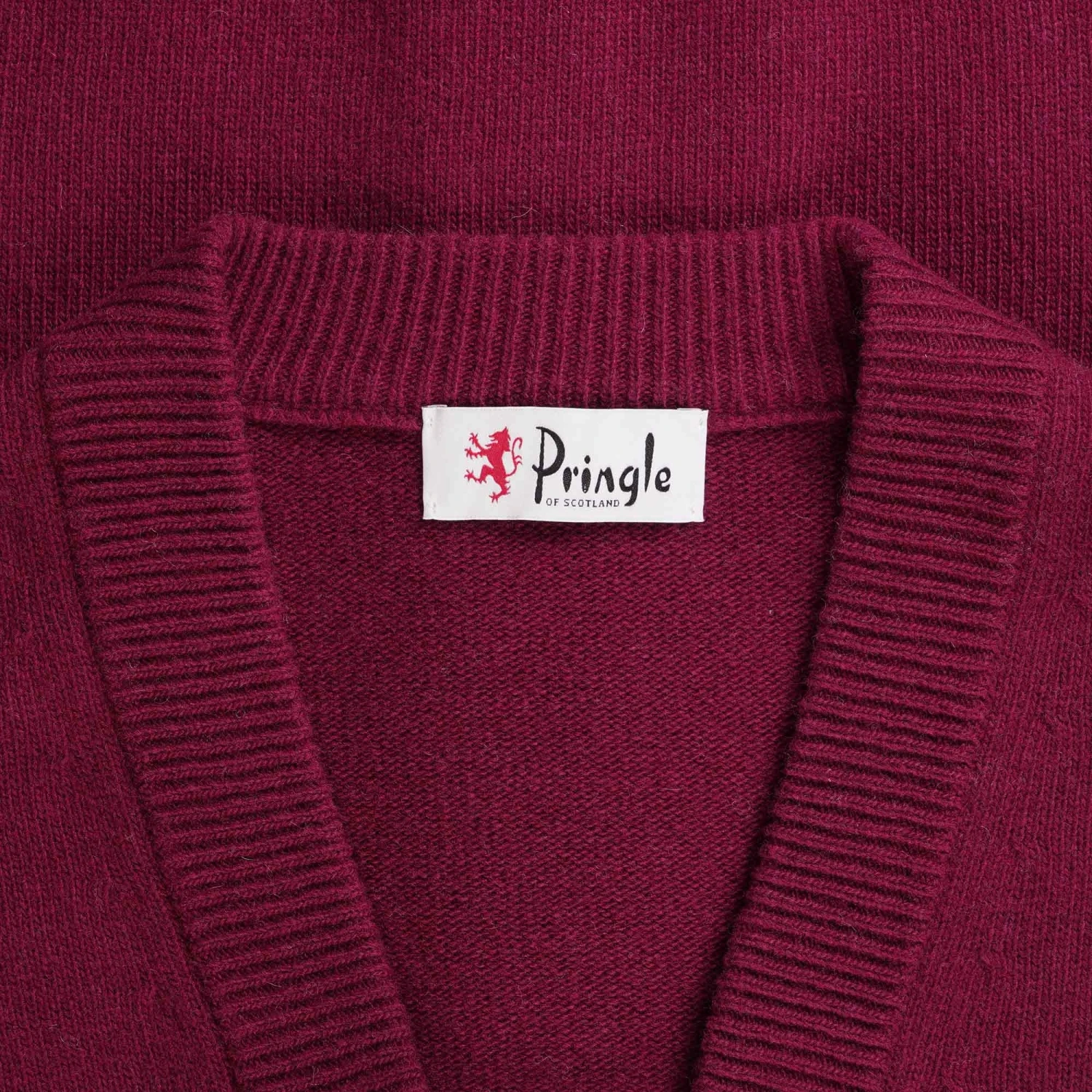 Pringle Of Scotland V Neck Cardigan - Claret 2 Pringle Of Scotland V Neck Cardigan - Claret - Image 2