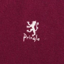 Pringle Of Scotland V Neck Jumper - Claret -Stuarts Fashion Store pringle of scotland v neck jumper claret p59511 879806 image