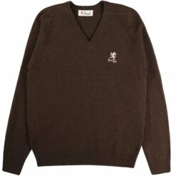Pringle Of Scotland V Neck Jumper - Dark Brown