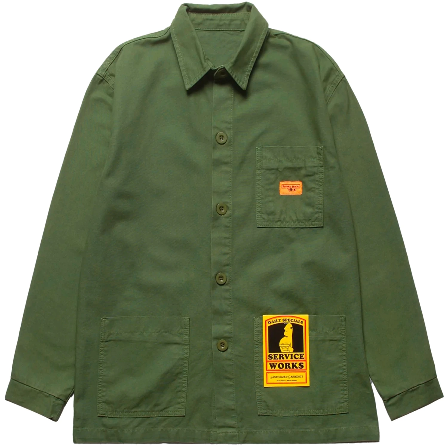Service Works Classic Coverall Jacket - Olive 1 Service Works Classic Coverall Jacket - Olive