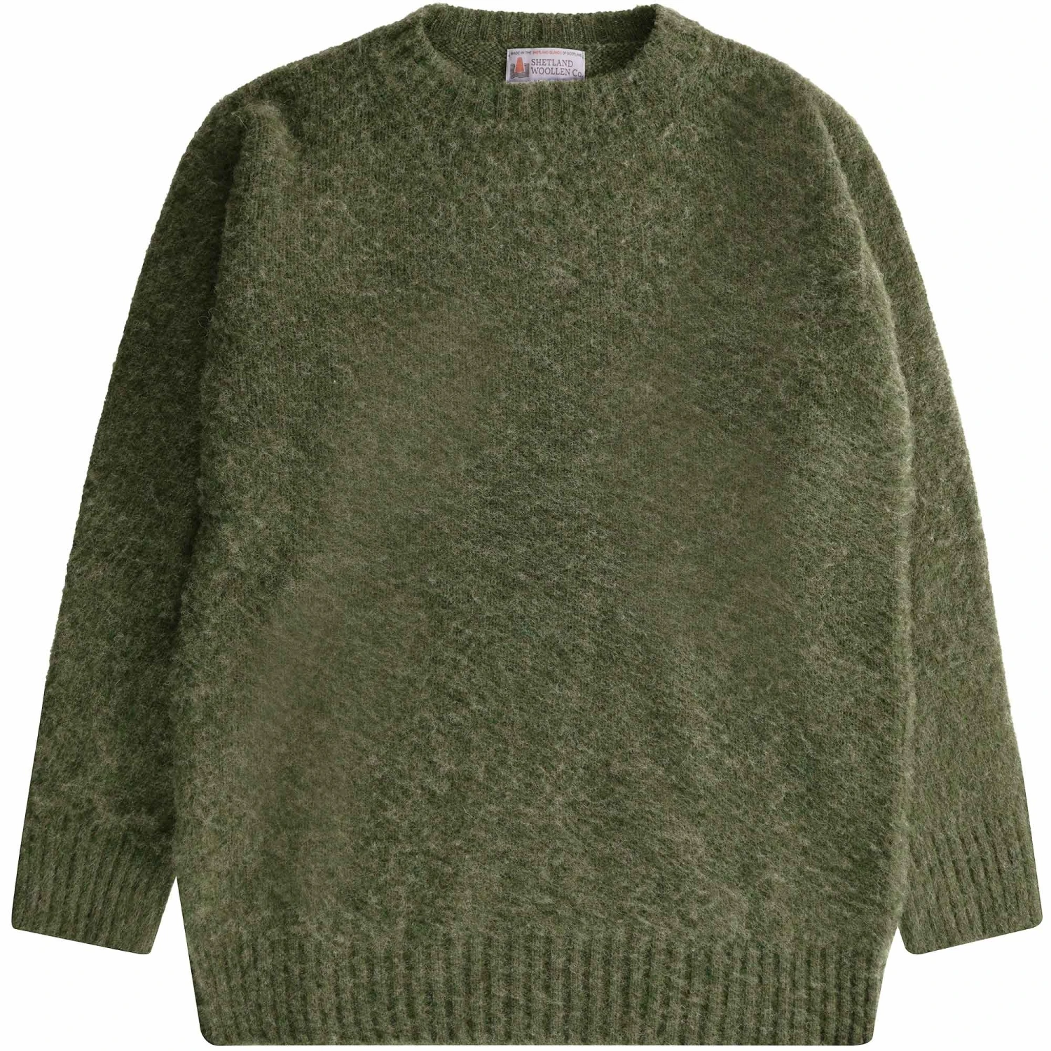 Shetland Woollen Co. Shaggy Crew Knit - Artichoke 1 Shetland Woollen Co. Shaggy Crew Knit - Artichoke