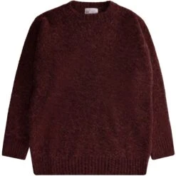 Shetland Woollen Co. Shaggy Crew Knit - Ruby