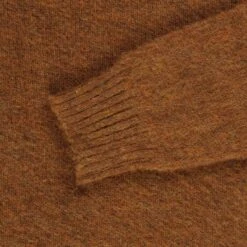 Shetland Woollen Co. Shaggy Knit Crew Neck Sweater - Burnt Umber -Stuarts Fashion Store shetland woollen co shaggy knit crew neck sweater burnt umber p61268 908619 image