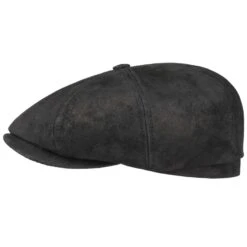 Stetson Hats Hatteras Pigskin Leather Cap - Black
