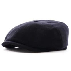 Stetson Hats Hatteras Wool Cashmere Navy Newsboy Cap