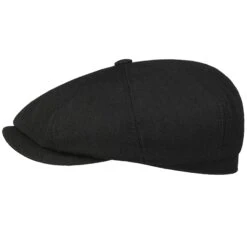 Stetson Hats Hatteras Wool Selvage Flat Cap - Black