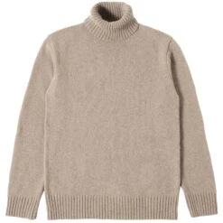 Universal Works Eco Wool Roll Neck Knit - Oatmeal