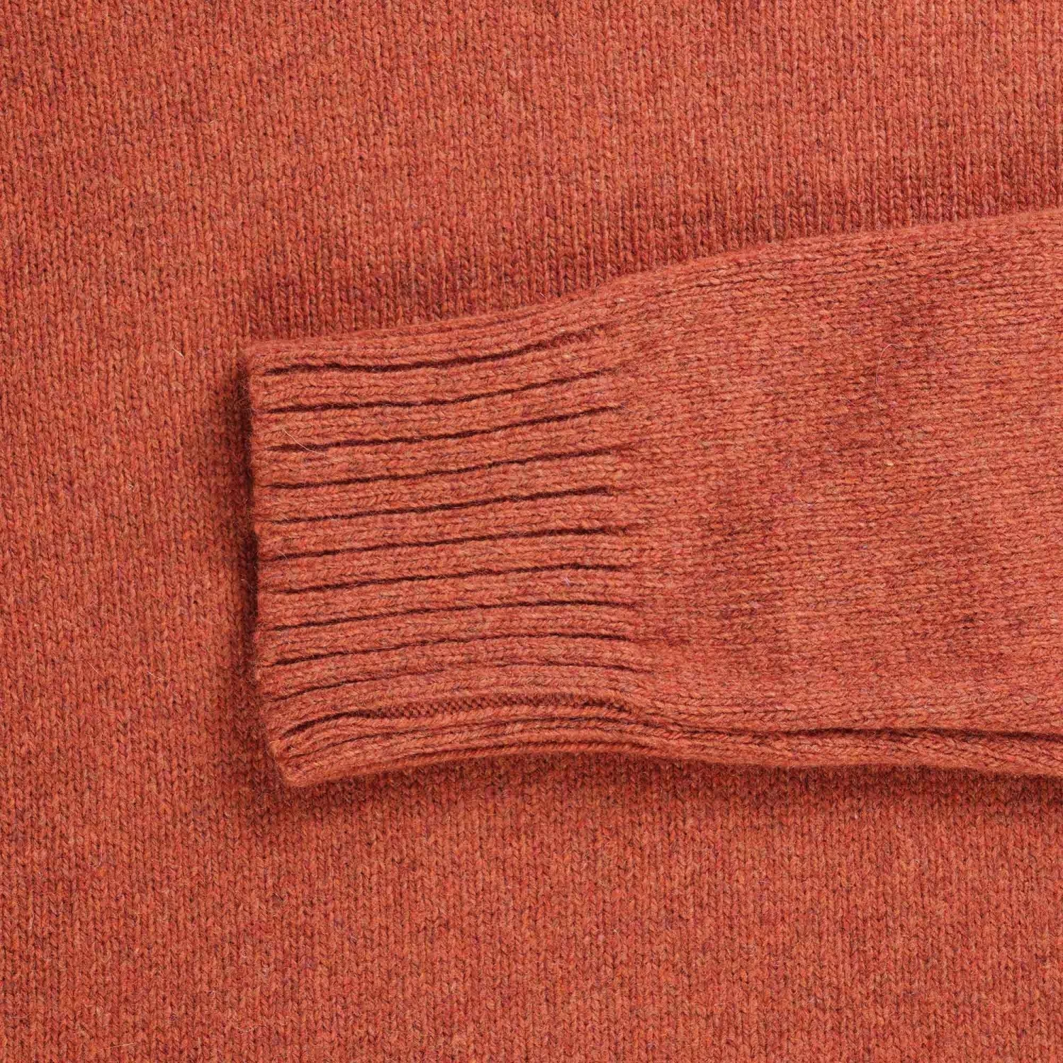 Universal Works Eco Wool Roll Neck Knit - Rust 3 Universal Works Eco Wool Roll Neck Knit - Rust - Image 3