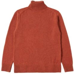Universal Works Eco Wool Roll Neck Knit - Rust 7 Universal Works Eco Wool Roll Neck Knit - Rust -Stuarts Fashion Store universal works eco wool roll neck knit rust p59707 883443 image