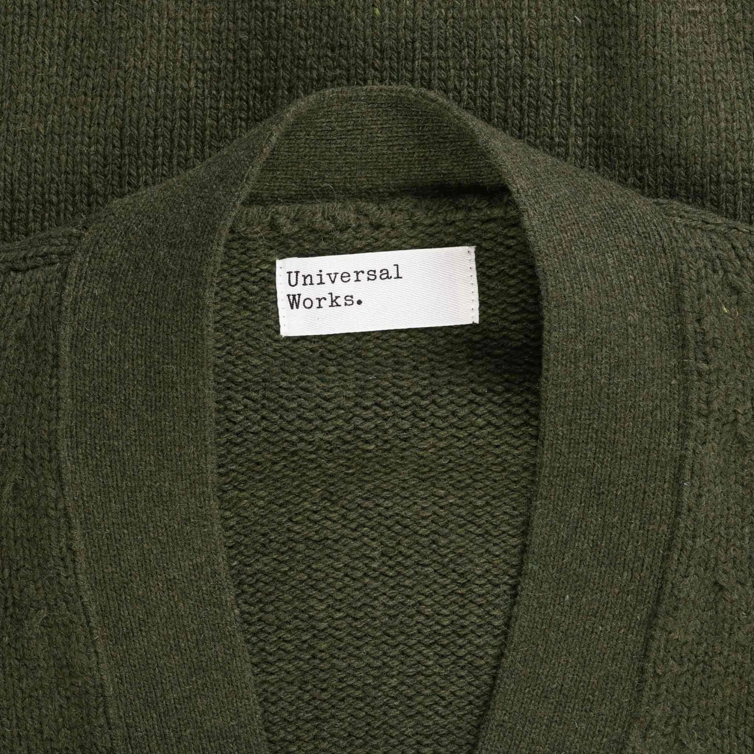 Universal Works Langdale Cardigan - Olive 2 Universal Works Langdale Cardigan - Olive - Image 2