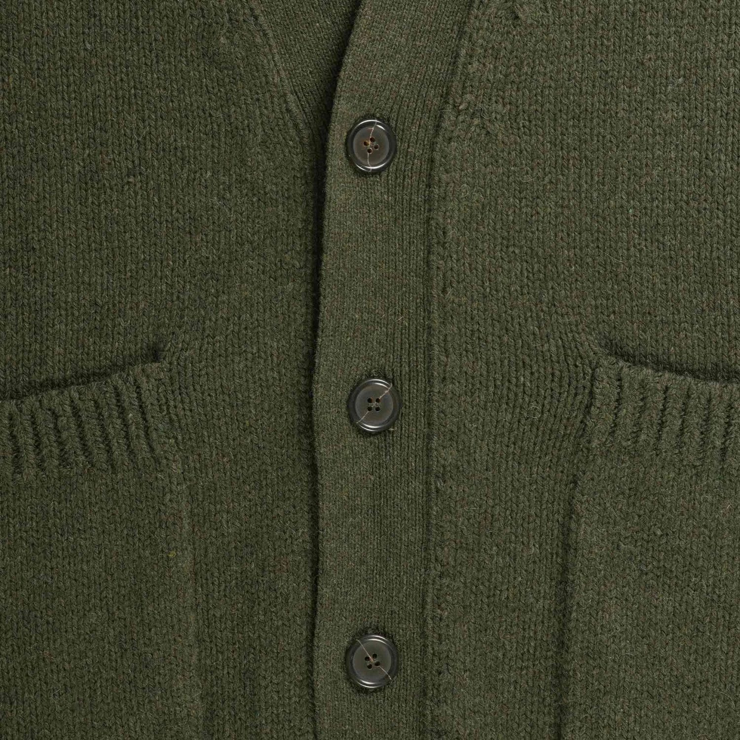 Universal Works Langdale Cardigan - Olive 3 Universal Works Langdale Cardigan - Olive - Image 3