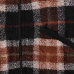 Universal Works Zip Waistcoat - Brown Check -Stuarts Fashion Store universal works zip waistcoat brown check p59709 883028 image