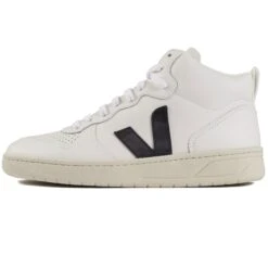 VEJA V-15 Leather - White & Black