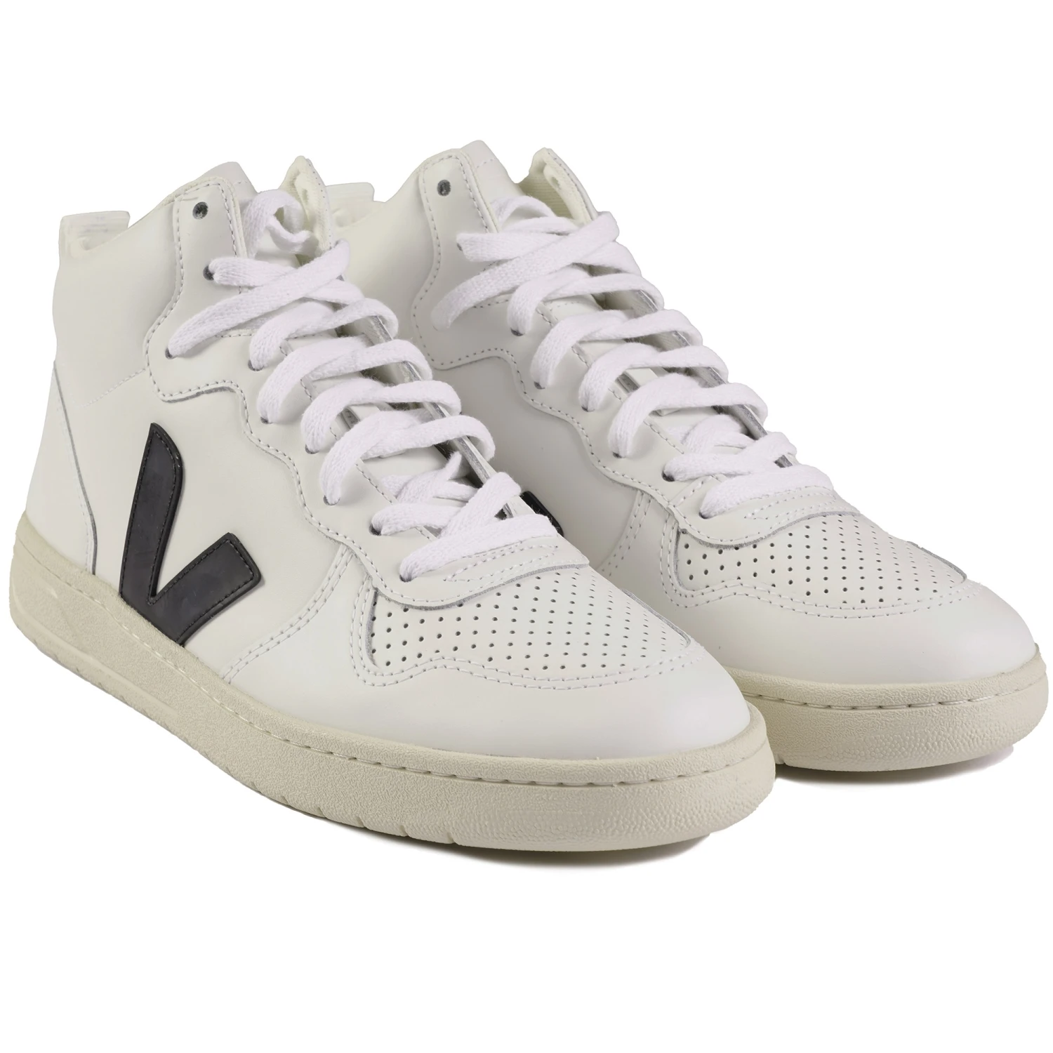 VEJA V-15 Leather - White & Black 2 VEJA V-15 Leather - White & Black - Image 2